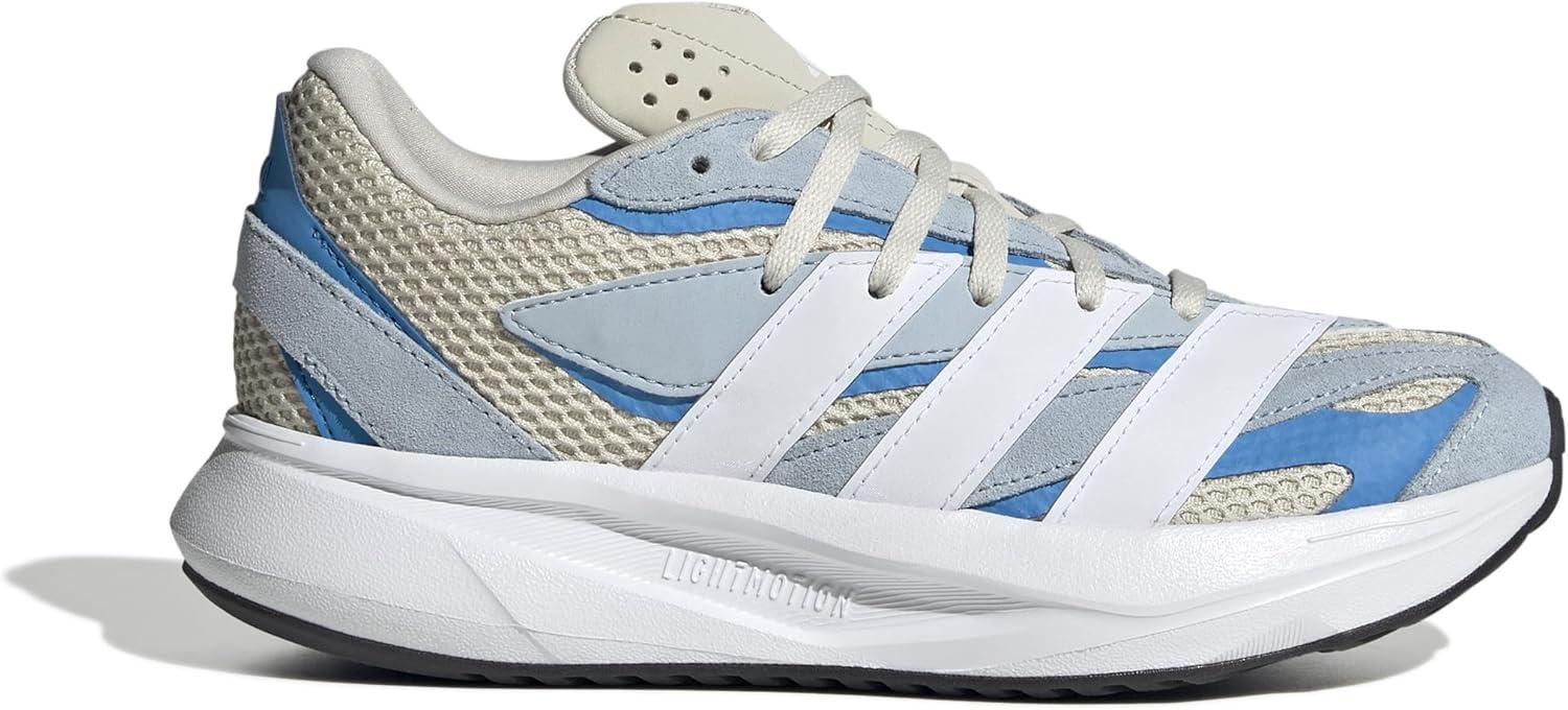 imageadidas Boys Lightblaze Lace Up SneakersAluminaWhiteBright Blue