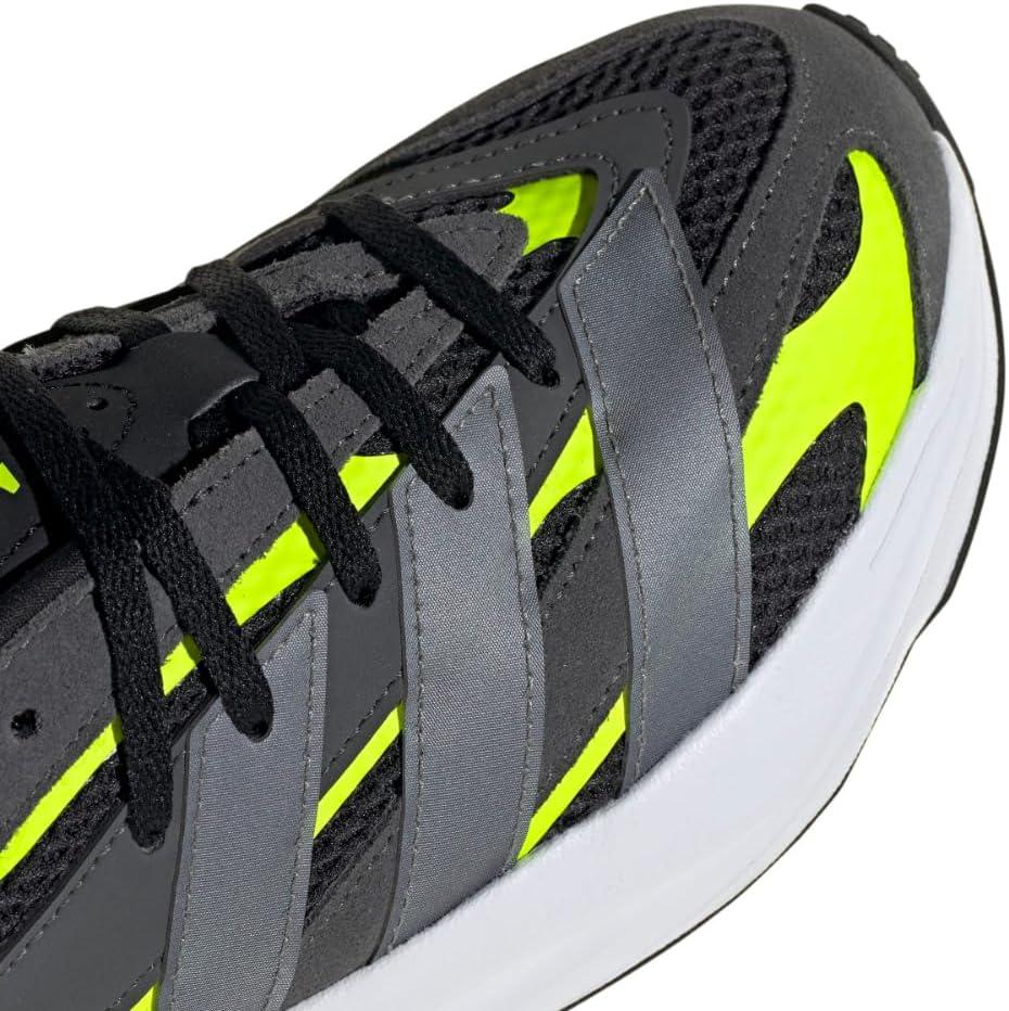 imageadidas Boys Lightblaze Lace Up SneakersBlackIron MetallicLucid Lemon