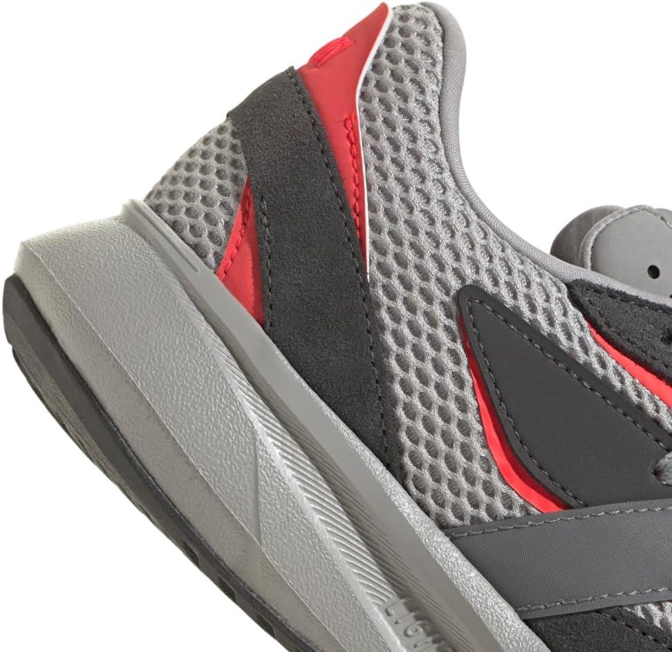 imageadidas Boys Lightblaze Lace Up SneakersGreyGreyLucid Red
