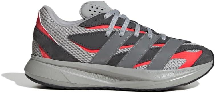 imageadidas Boys Lightblaze Lace Up SneakersGreyGreyLucid Red