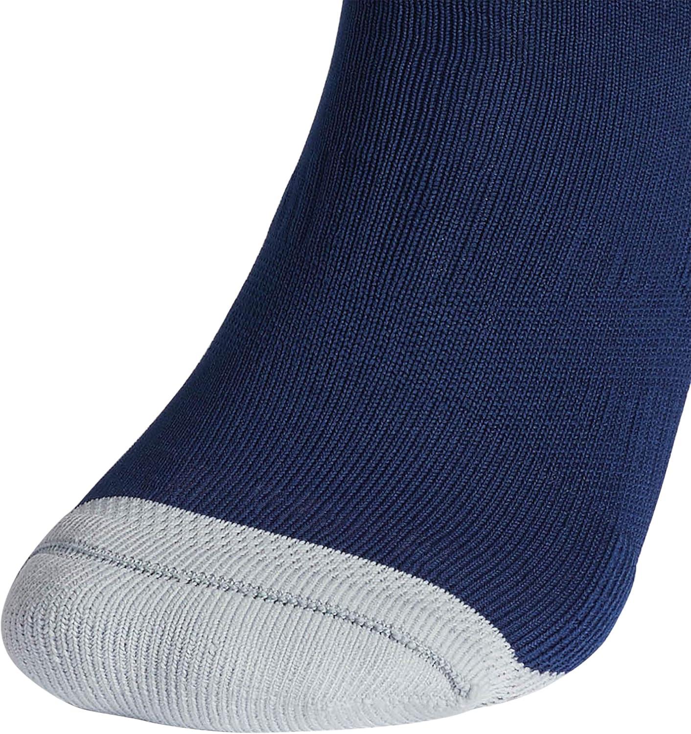 imageadidas Mundial Zone Cushion Soccer Socks for Boys Girls Men and Women 1Pair Dark BlueWhiteLight Onix Grey Large