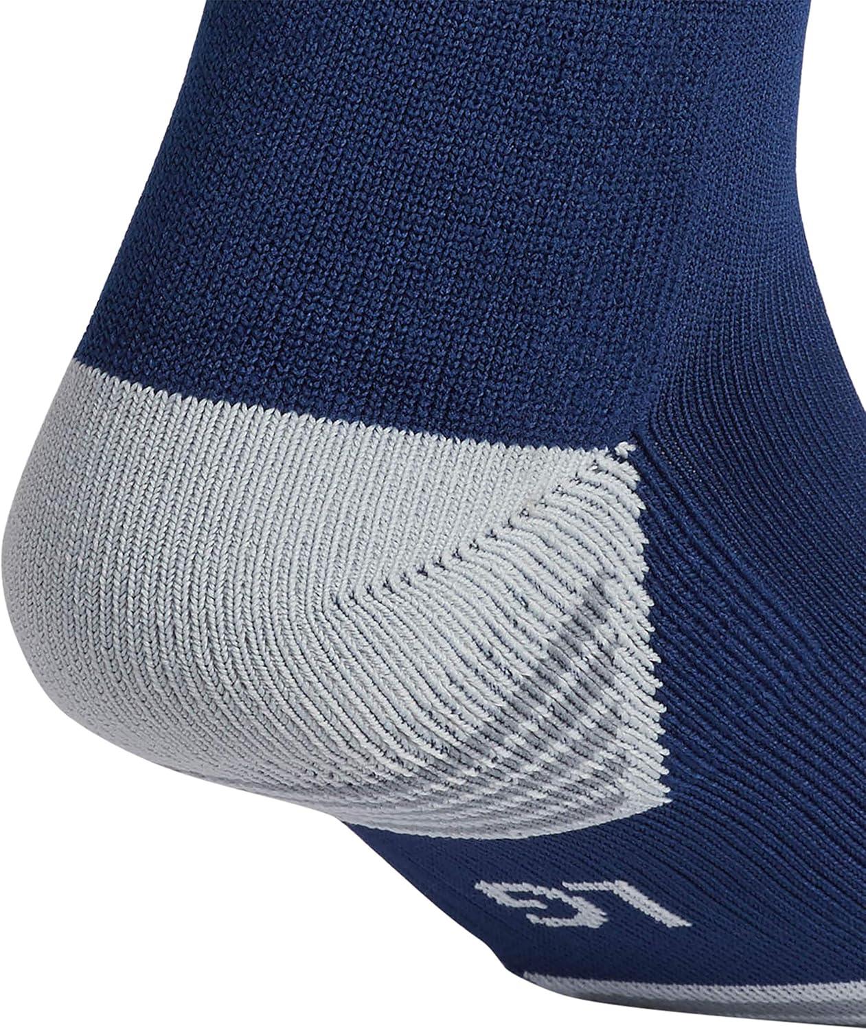 imageadidas Mundial Zone Cushion Soccer Socks for Boys Girls Men and Women 1Pair Dark BlueWhiteLight Onix Grey Large