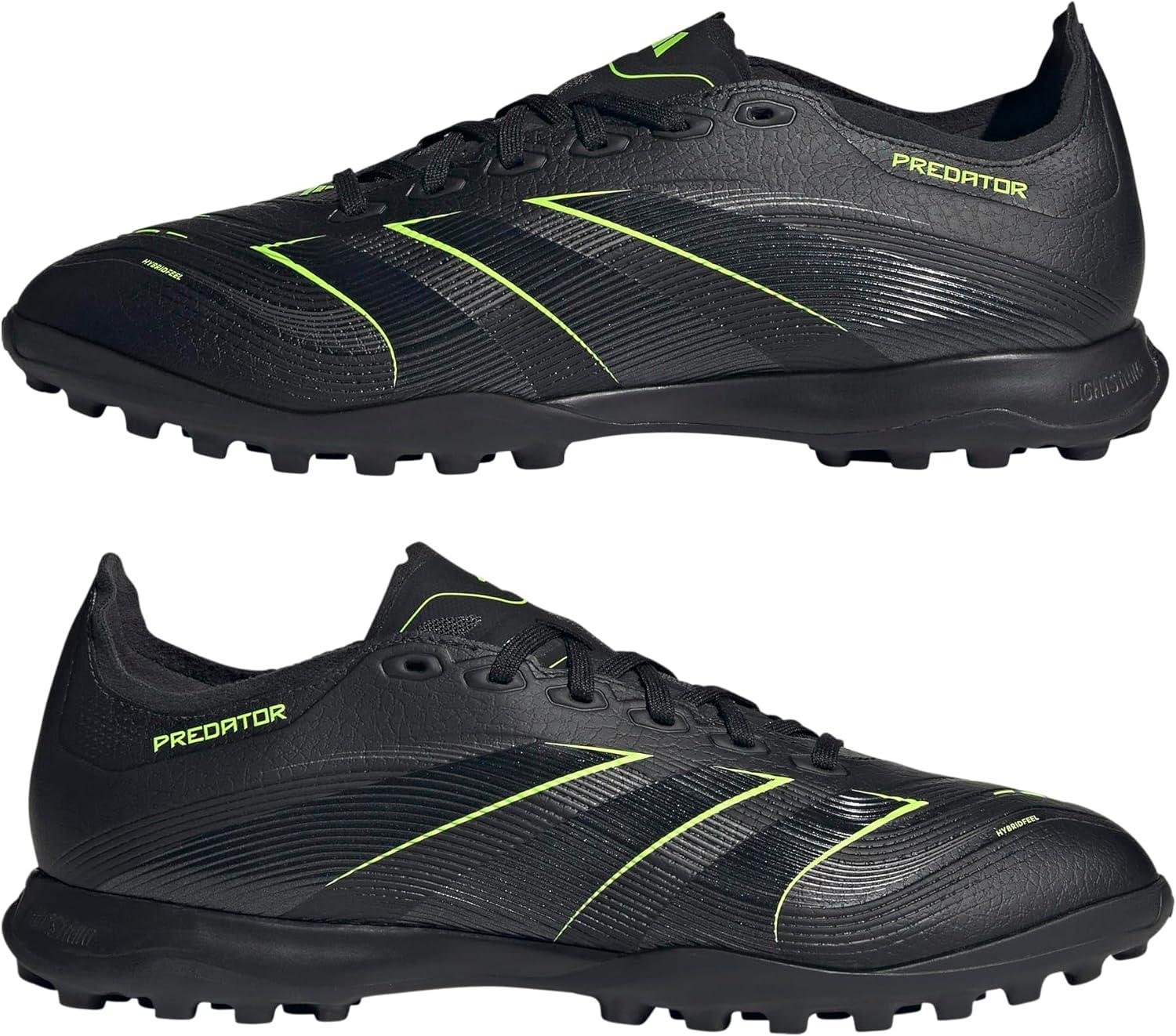 imageadidas Unisex League Turf SneakerBlackCarbonLucid Lemon