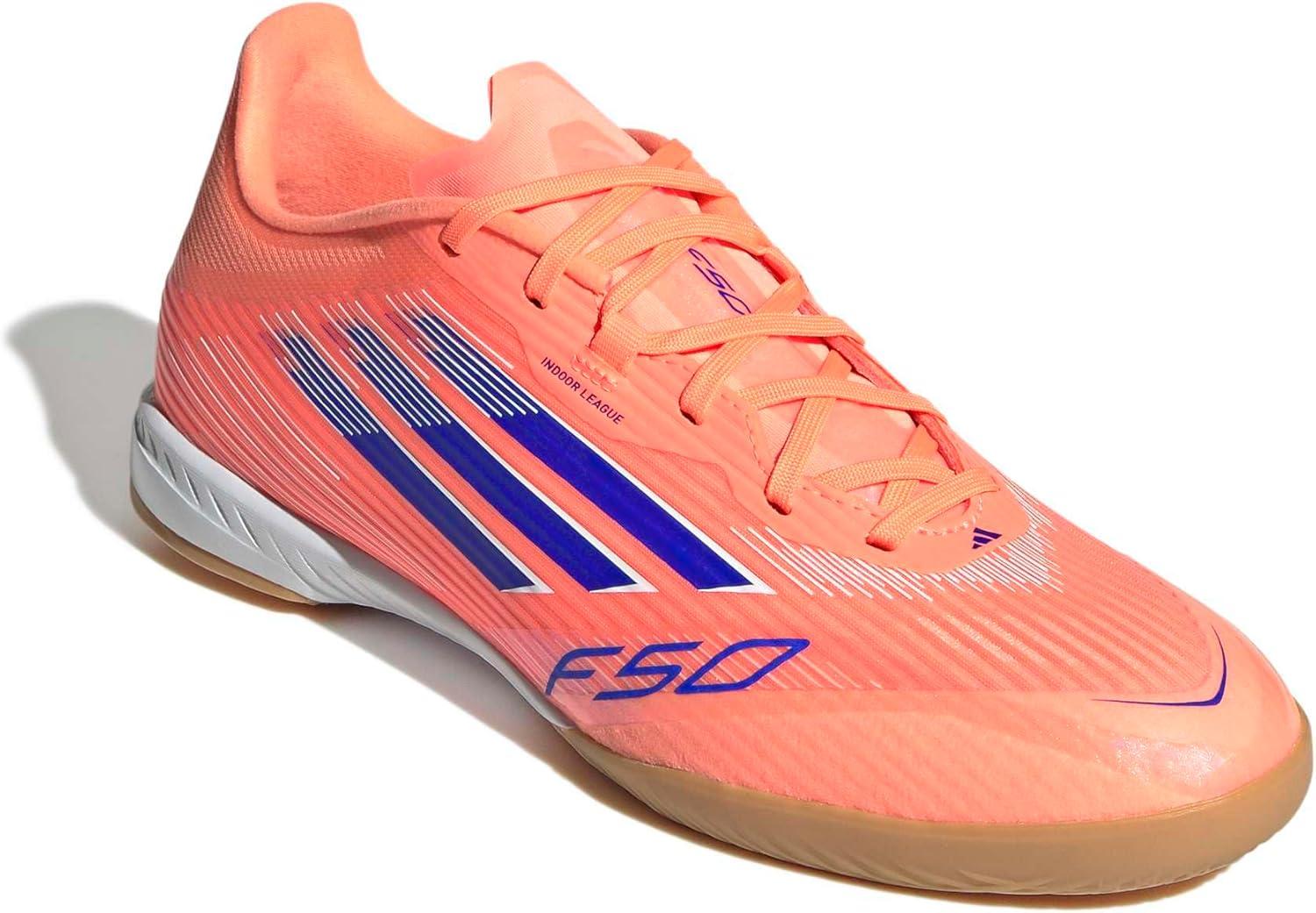 imageadidas UnisexAdult F50 League Indoor SneakerBeam OrangeLucid BlueWhite
