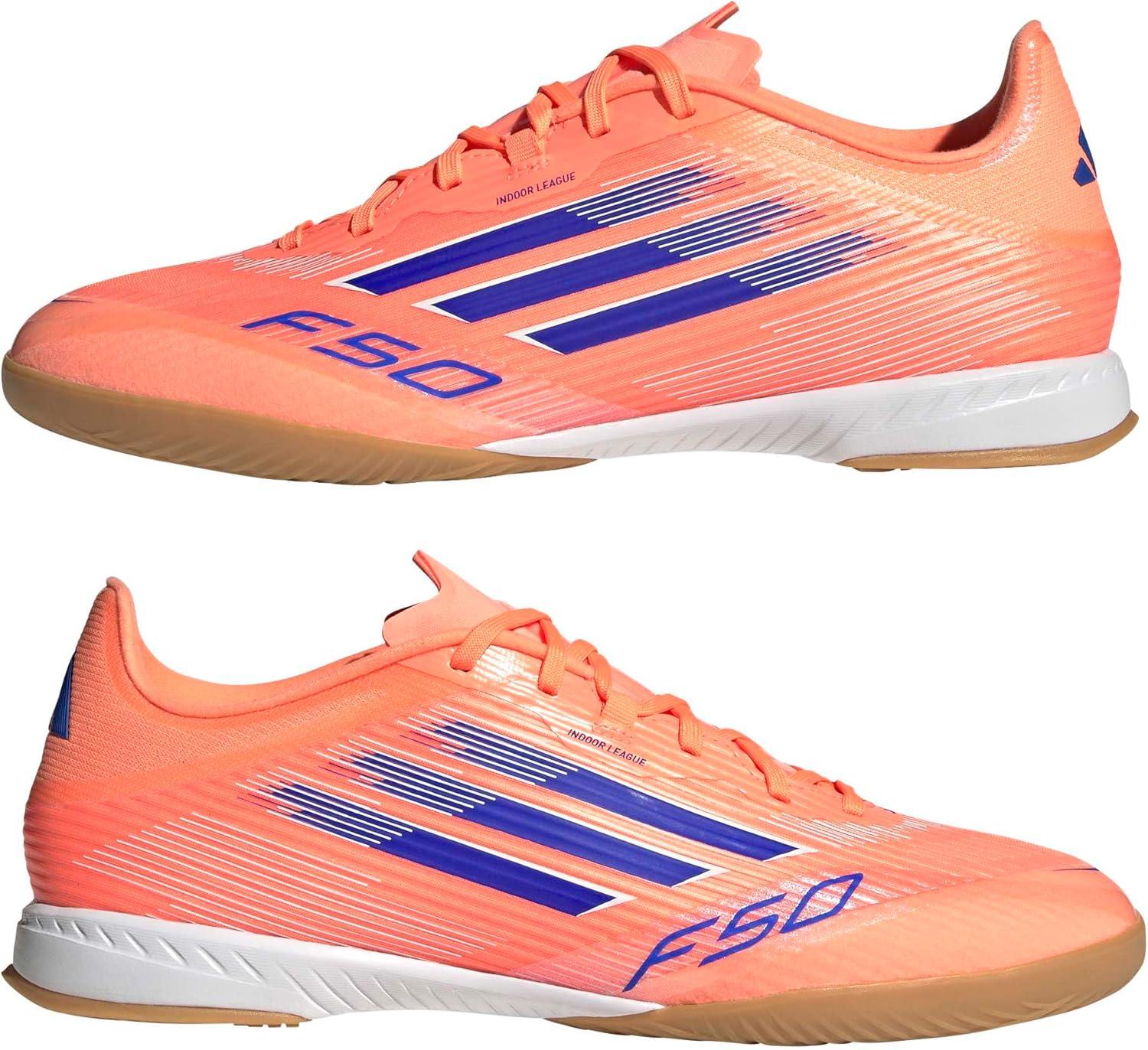 imageadidas UnisexAdult F50 League Indoor SneakerBeam OrangeLucid BlueWhite