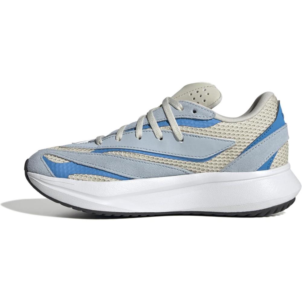 imageadidas Boys Lightblaze Lace Up SneakersAluminaWhiteBright Blue
