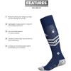 imageadidas Mundial Zone Cushion Soccer Socks for Boys Girls Men and Women 1Pair Dark BlueWhiteLight Onix Grey Large