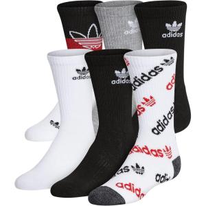 imageadidas Athletic Cushioned Crew Socks 6 pairs kids DISCONTINUEDBlackWhiteScarlet Red