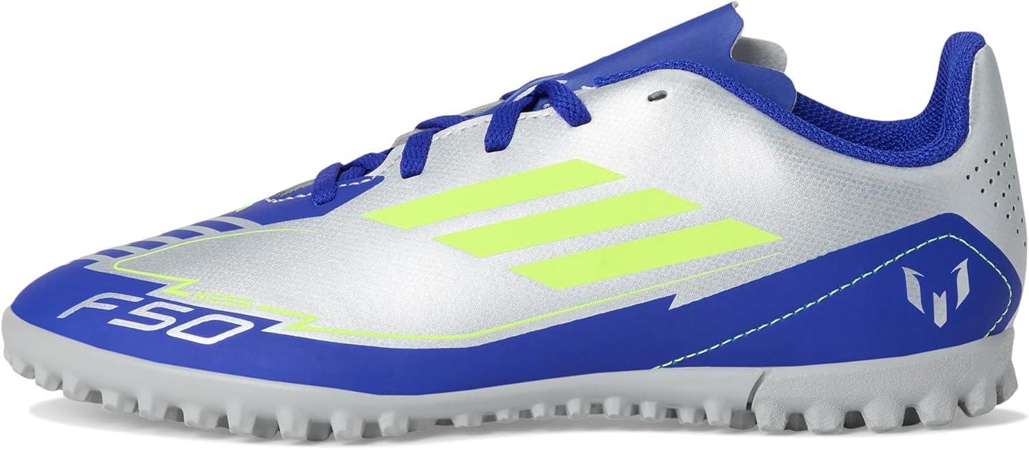 imageadidas Kids F50 Club Messi Turf SneakersSilver MetallicSolar YellowLucid Blue
