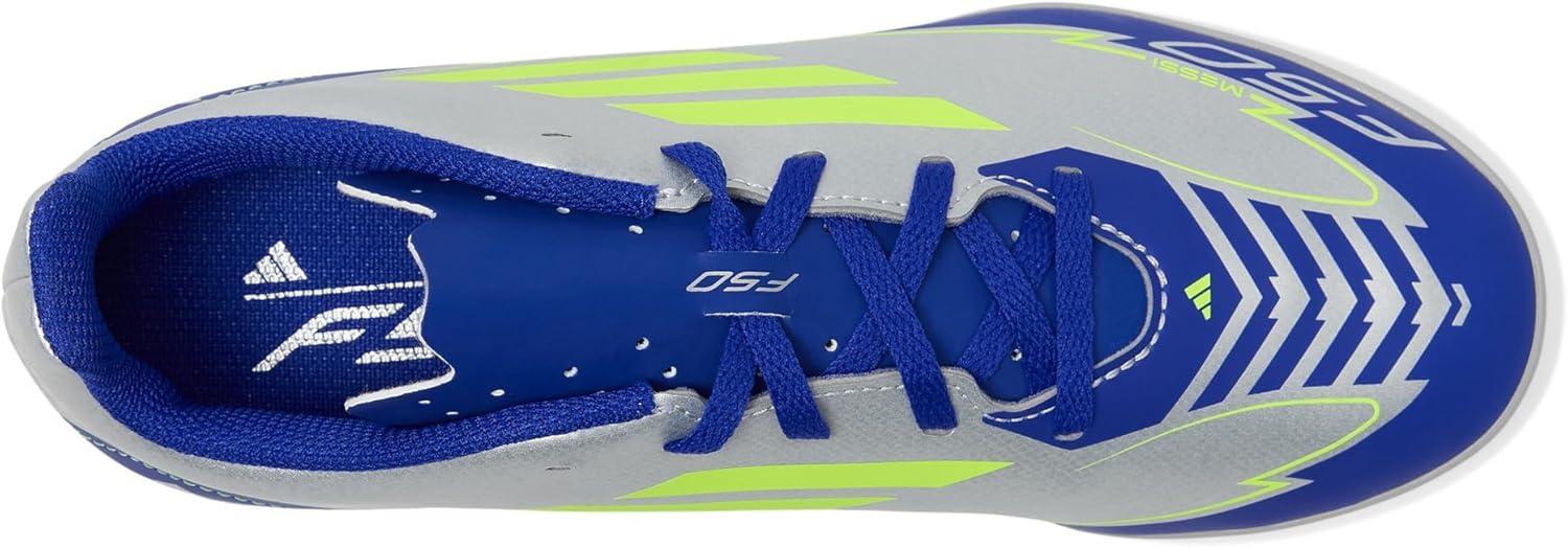imageadidas Kids F50 Club Messi Turf SneakersSilver MetallicSolar YellowLucid Blue