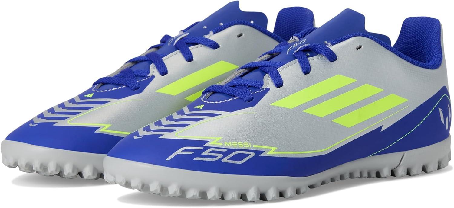 imageadidas Kids F50 Club Messi Turf SneakersSilver MetallicSolar YellowLucid Blue