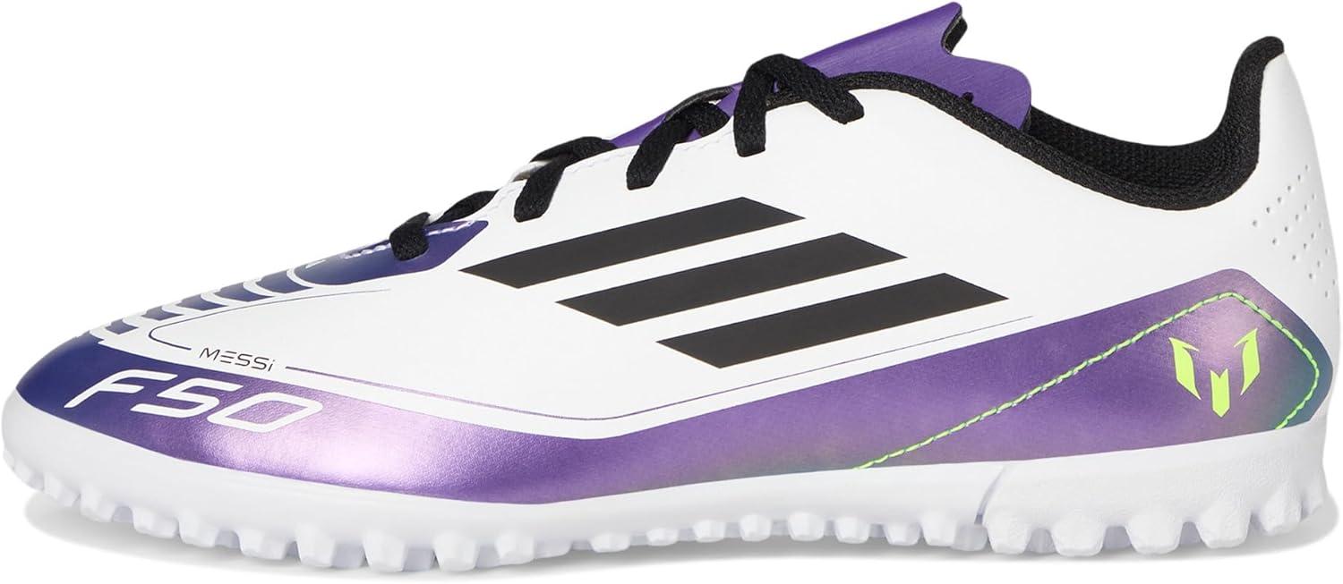 imageadidas Kids F50 Club Messi Turf SneakersWhiteBlackUnity Purple