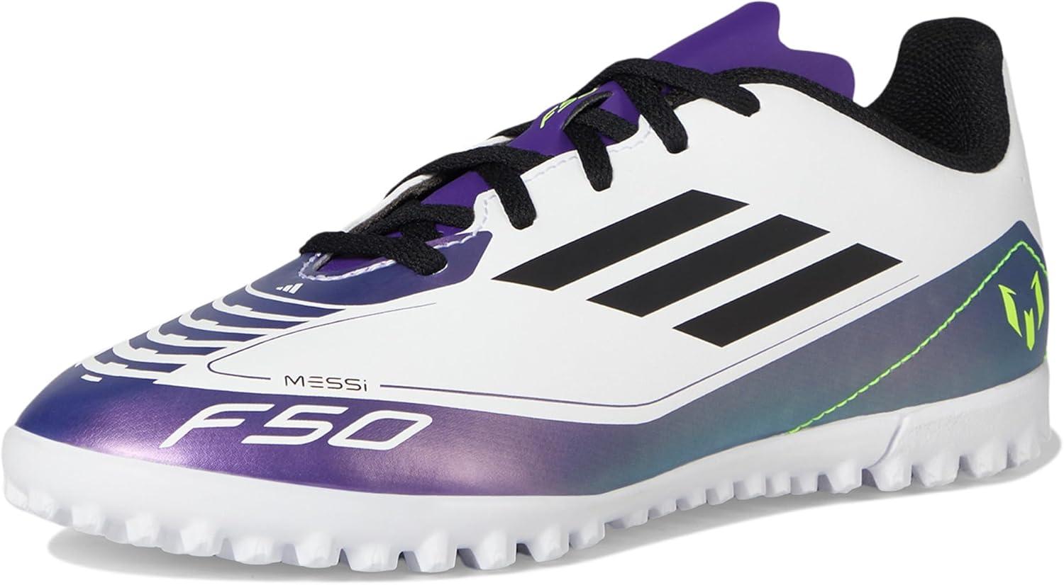 imageadidas Kids F50 Club Messi Turf SneakersWhiteBlackUnity Purple