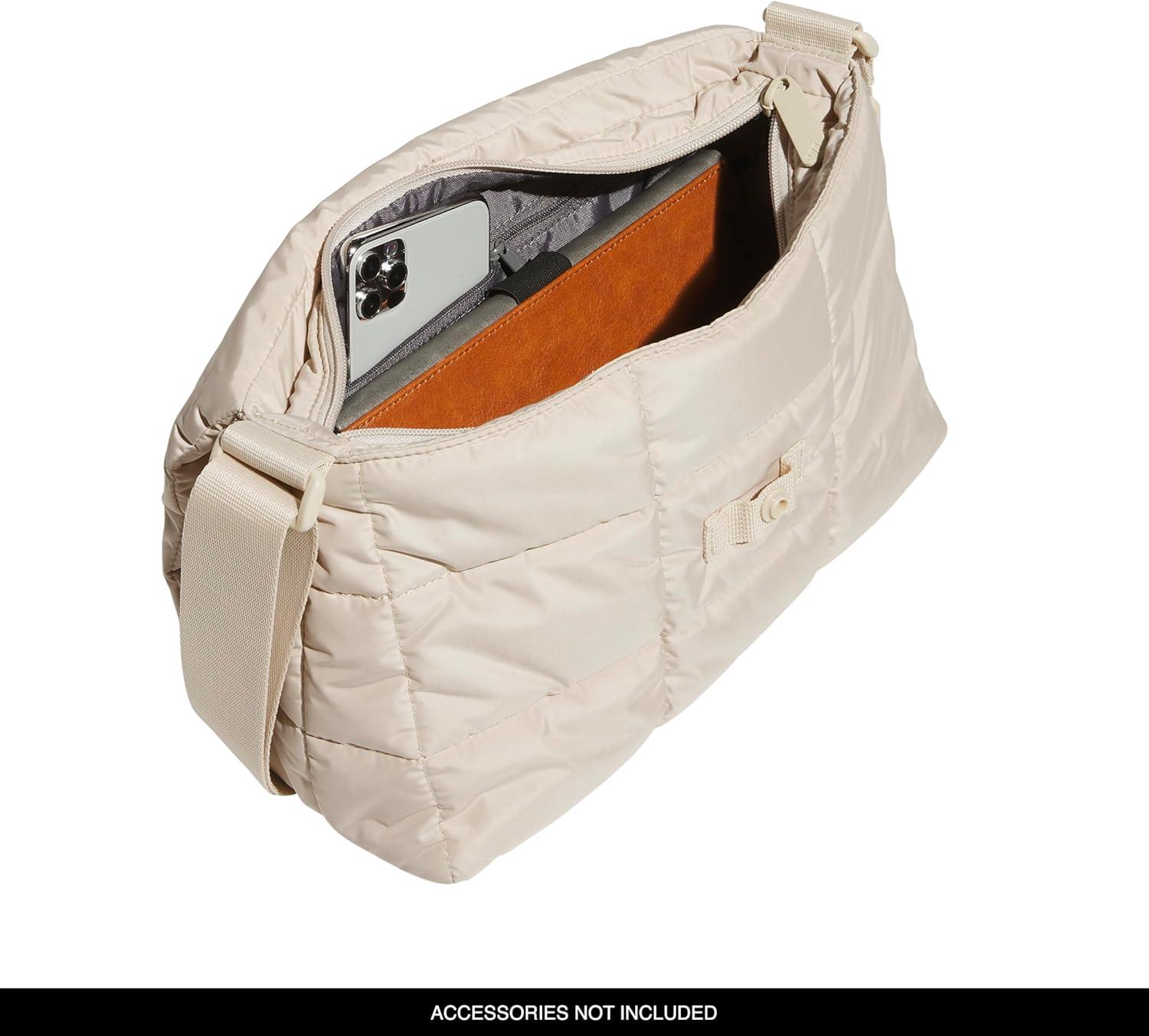 imageadidas Puffer Bag Crossbody for Women  QuiltedCrystal Linen Beige