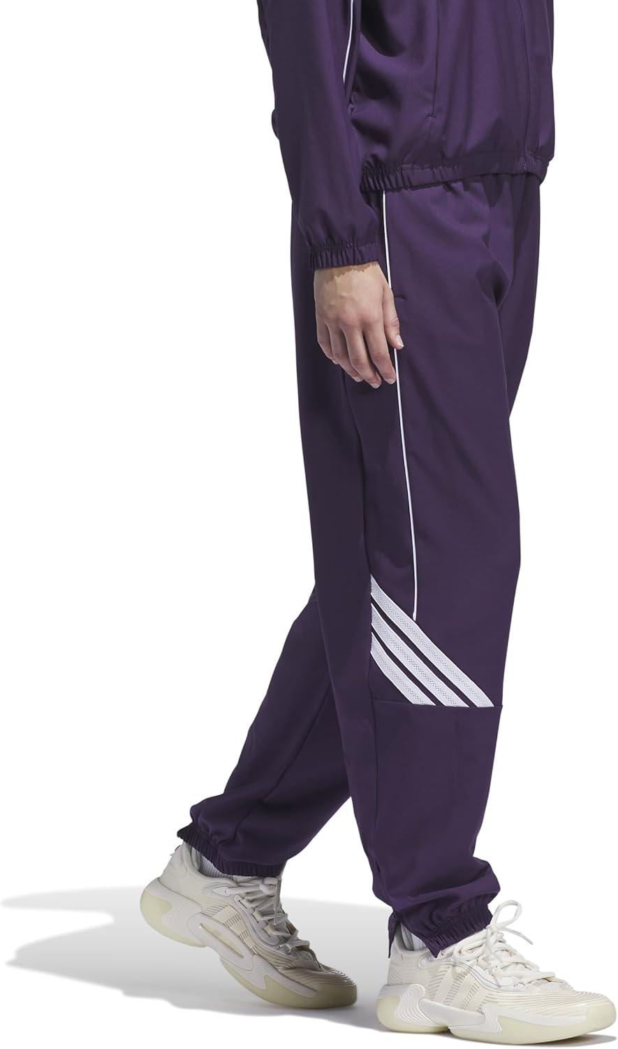 imageadidas Womens Crazylite Woven Basketball PantsAurora PlumWhite