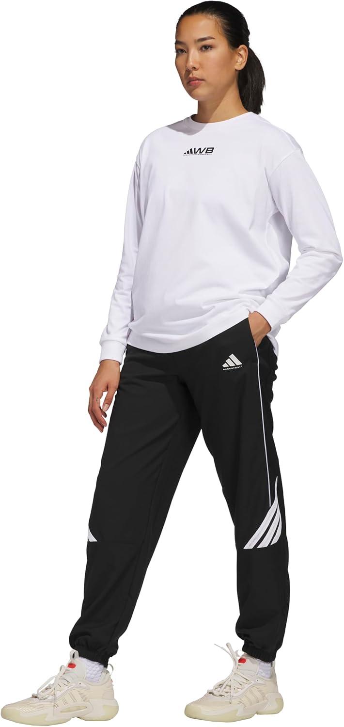 imageadidas Womens Crazylite Woven Basketball PantsBlackWhite