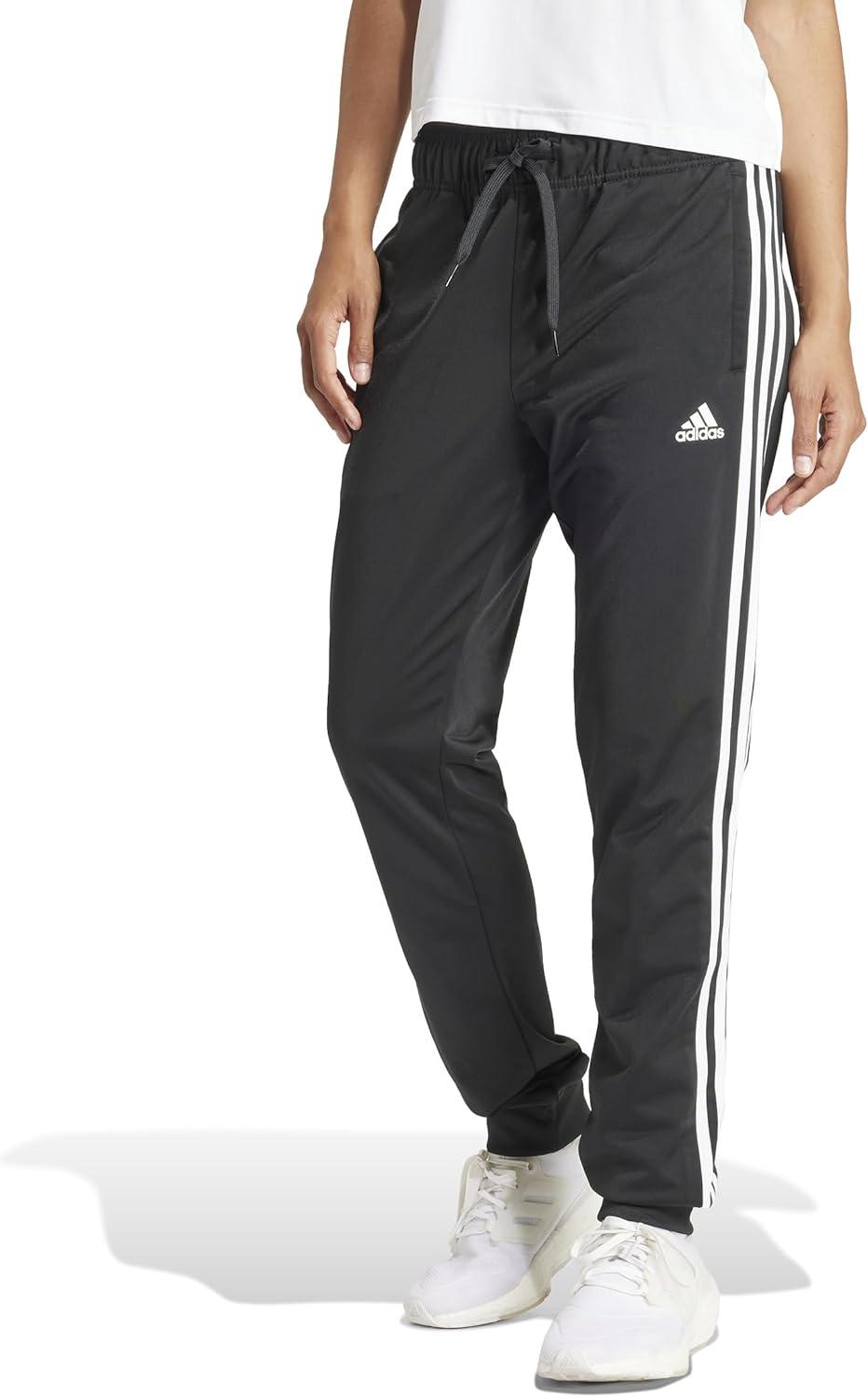 imageadidas Womens Essentials Warmup 3Stripes Slim Tapered Track PantsBlack