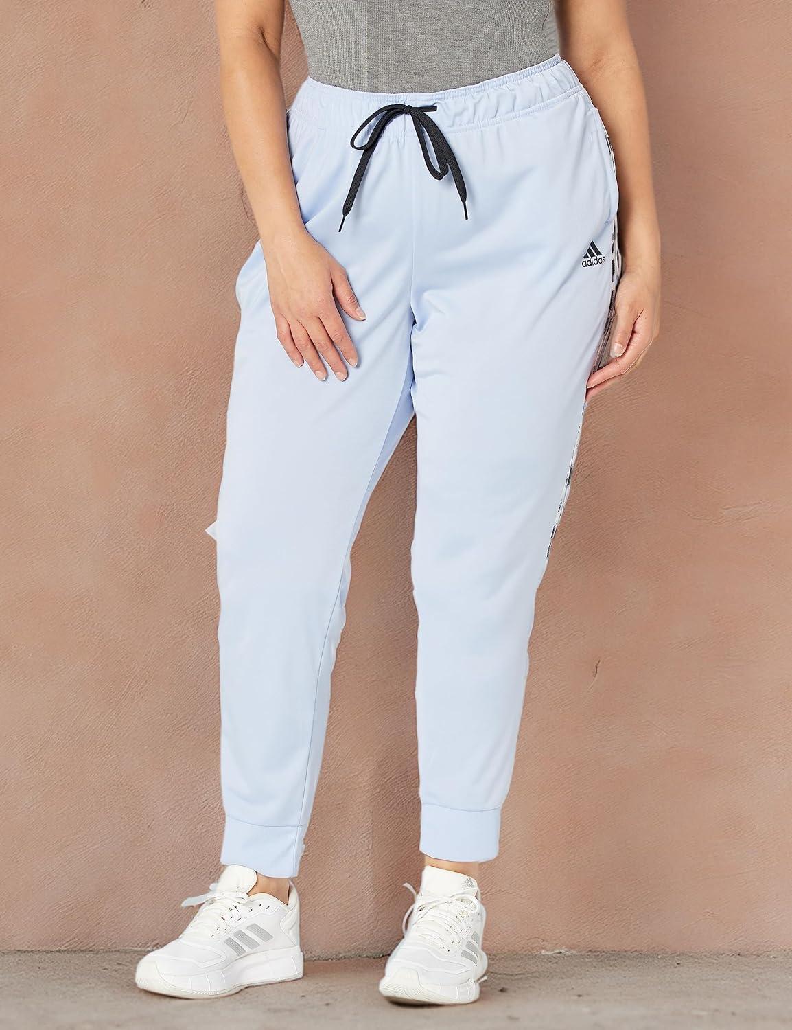 imageadidas Womens Essentials Warmup 3Stripes Slim Tapered Track PantsBlue DawnBlue DawnMulticolorBlack