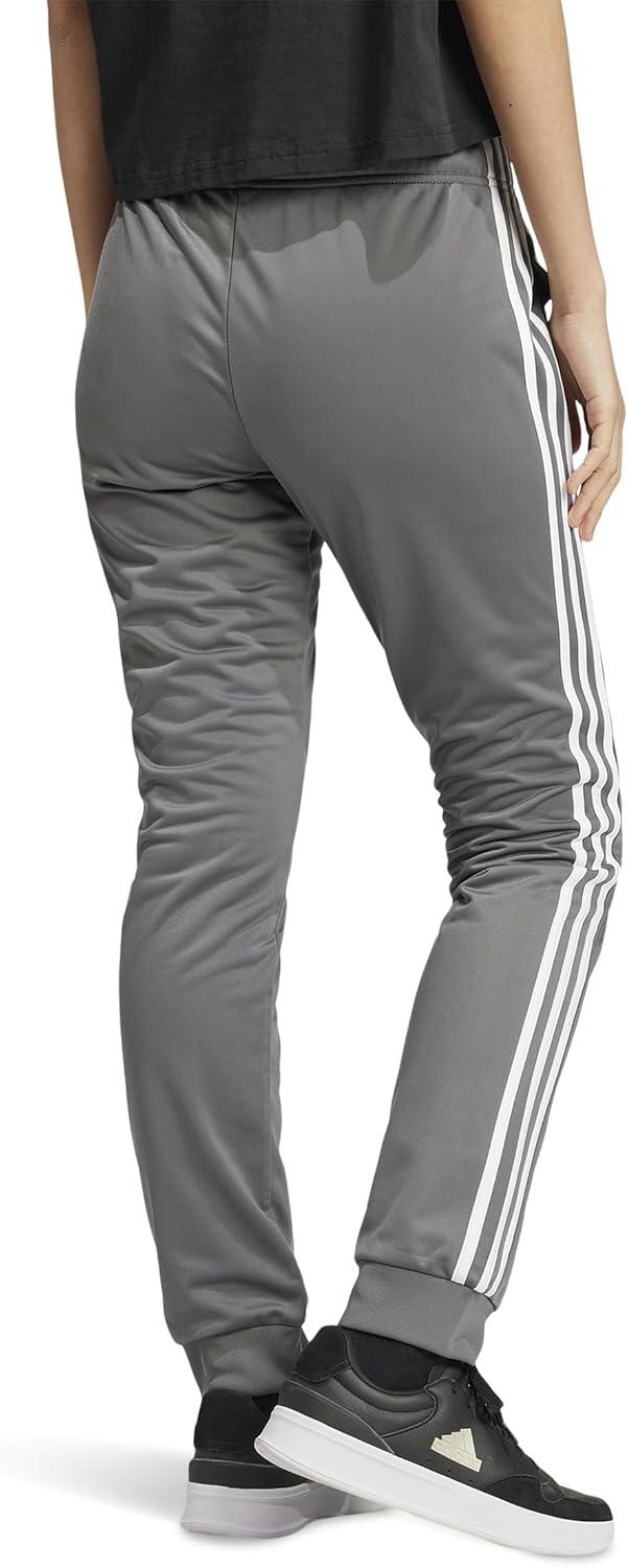 imageadidas Womens Essentials Warmup 3Stripes Slim Tapered Track PantsGrey