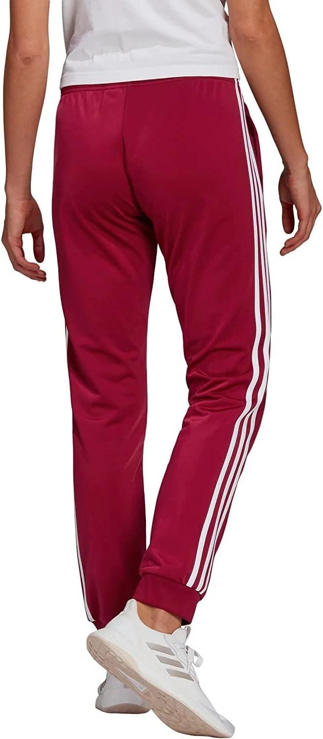 imageadidas Womens Essentials Warmup 3Stripes Slim Tapered Track PantsLegacy BurgundyWhite