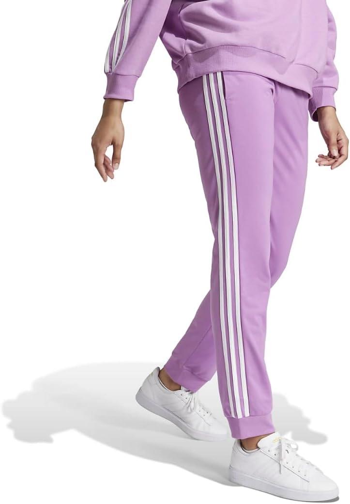 imageadidas Womens Essentials Warmup 3Stripes Slim Tapered Track PantsPreloved Purple