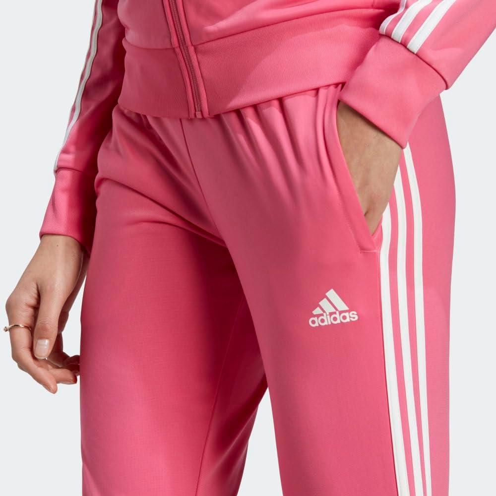 imageadidas Womens Essentials Warmup 3Stripes Slim Tapered Track PantsPulse MagentaWhite