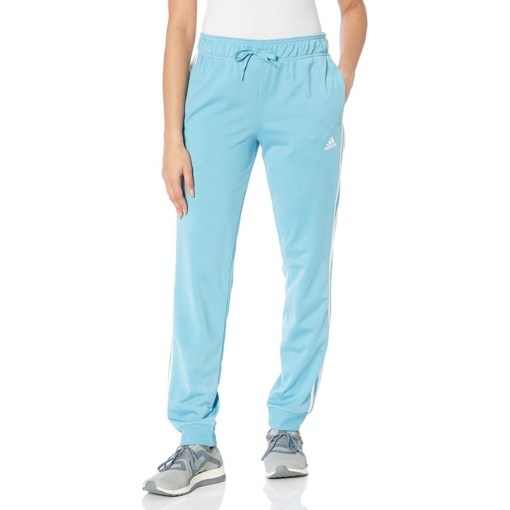 imageadidas Womens Essentials Warmup 3Stripes Slim Tapered Track PantsPreloved BlueWhite