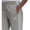 imageadidas Womens Essentials Warmup 3Stripes Slim Tapered Track PantsMedium Grey HeatherWhite