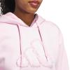 imageadidas Womens Seasonal Essentials Ruffled Big Logo Graphic HoodieClear Pink
