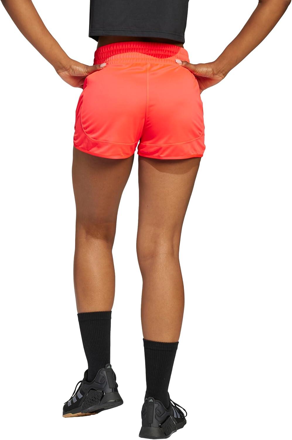 imageadidas Womens Pacer Essentials Knit HighRise Training ShortsLucid RedBlack