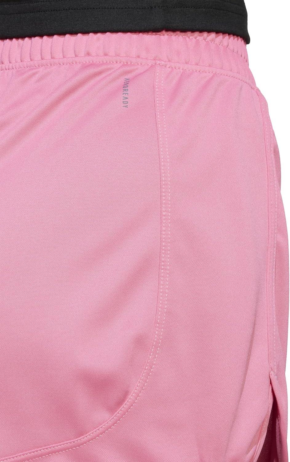 imageadidas Womens Pacer Essentials Knit HighRise Training ShortsPink FusionWhite