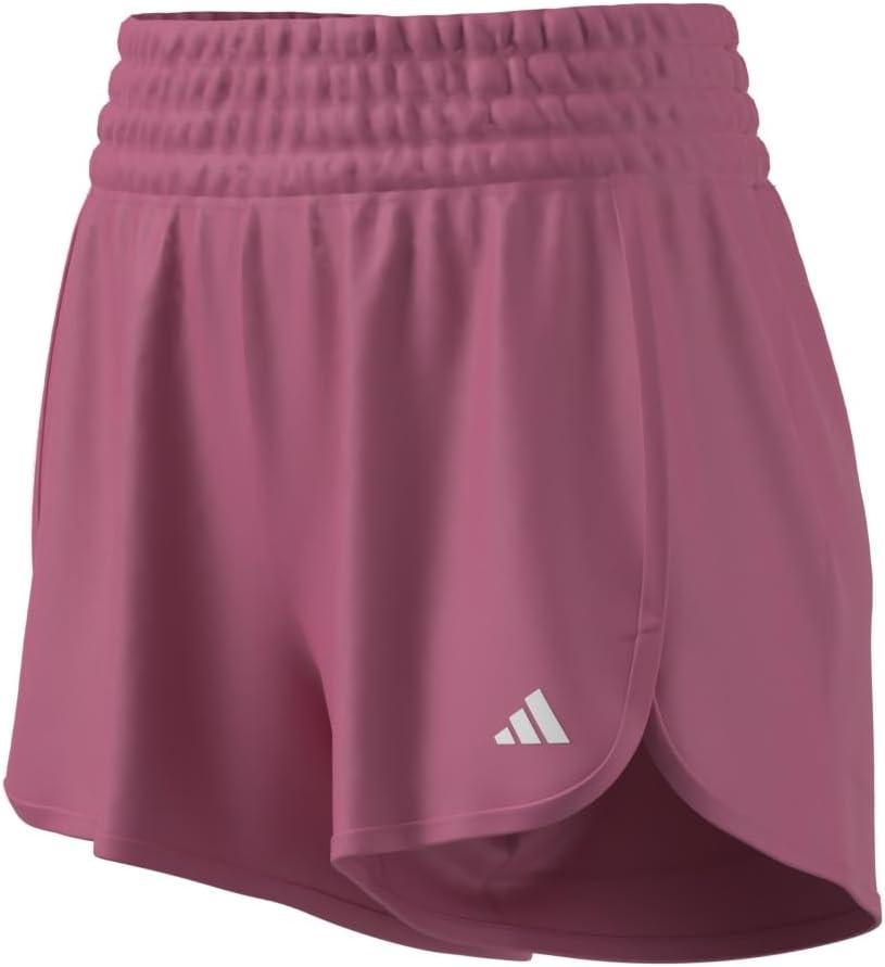 imageadidas Womens Pacer Essentials Knit HighRise Training ShortsPink FusionWhite