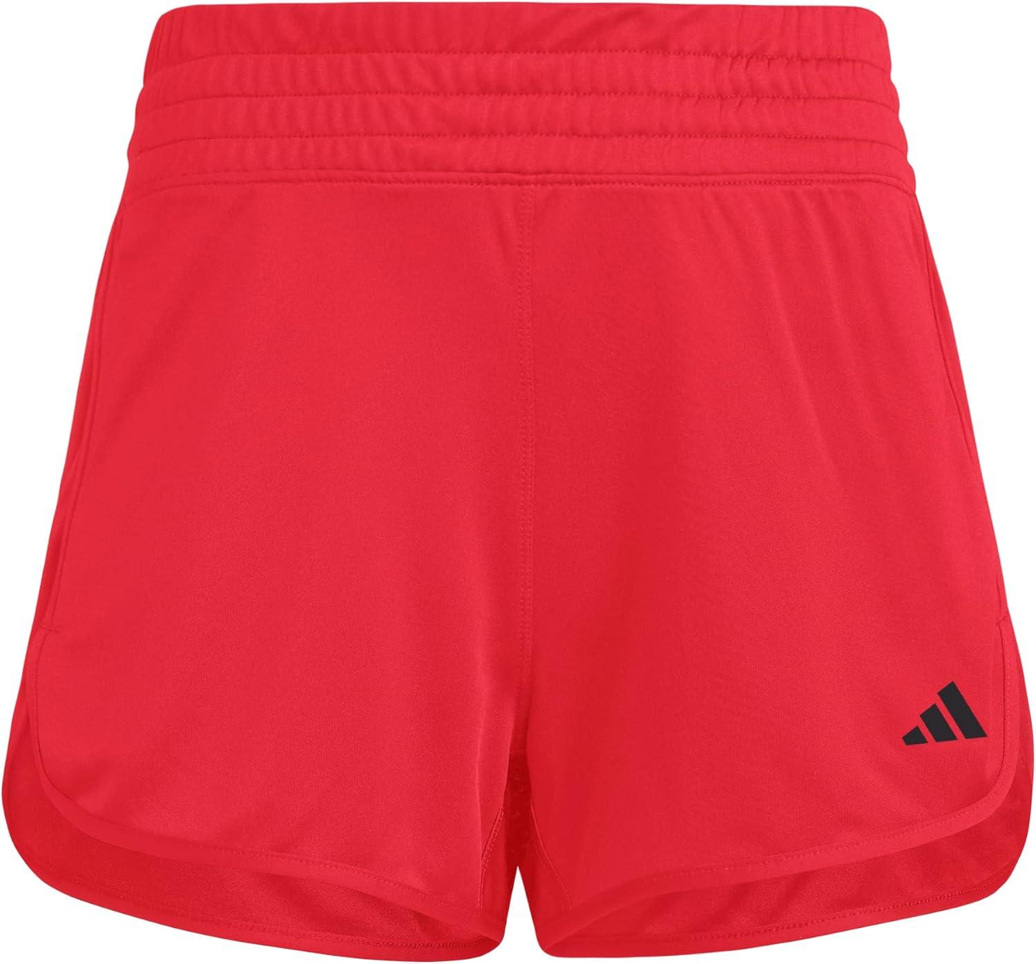 imageadidas Womens Pacer Essentials Knit HighRise Training ShortsPure RubyBlack