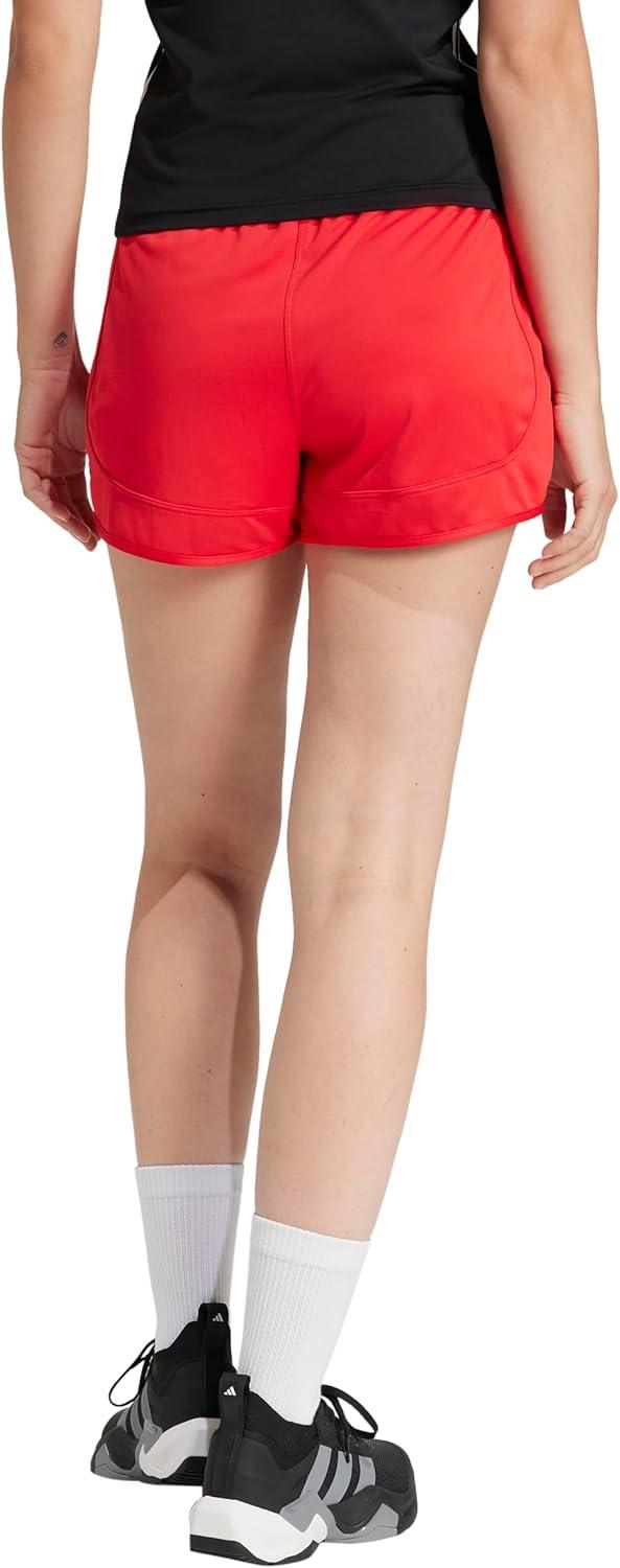 imageadidas Womens Pacer Essentials Knit HighRise Training ShortsPure RubyBlack