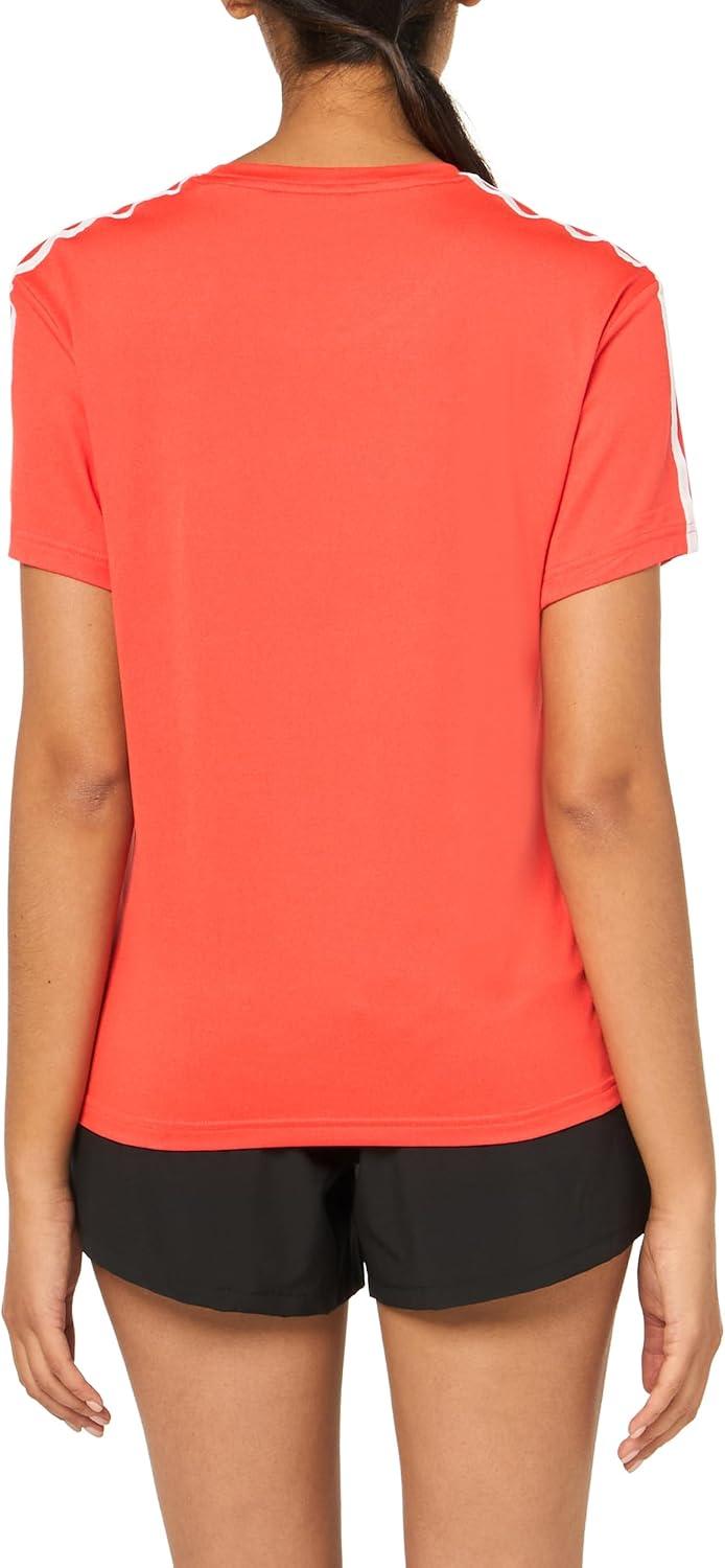 imageadidas Womens Train Essentials 3Stripes TShirtBright RedWhite