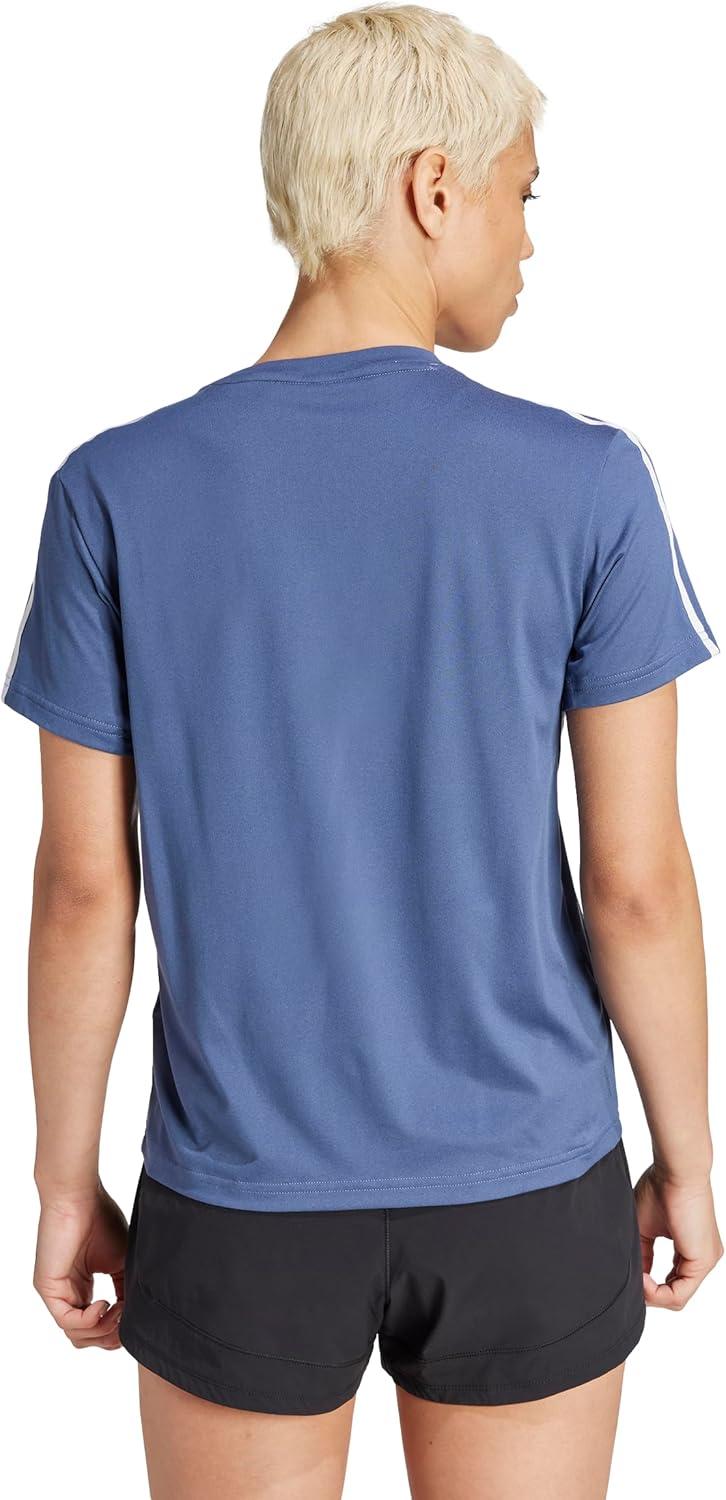 imageadidas Womens Train Essentials 3Stripes TShirtPreloved InkWhite