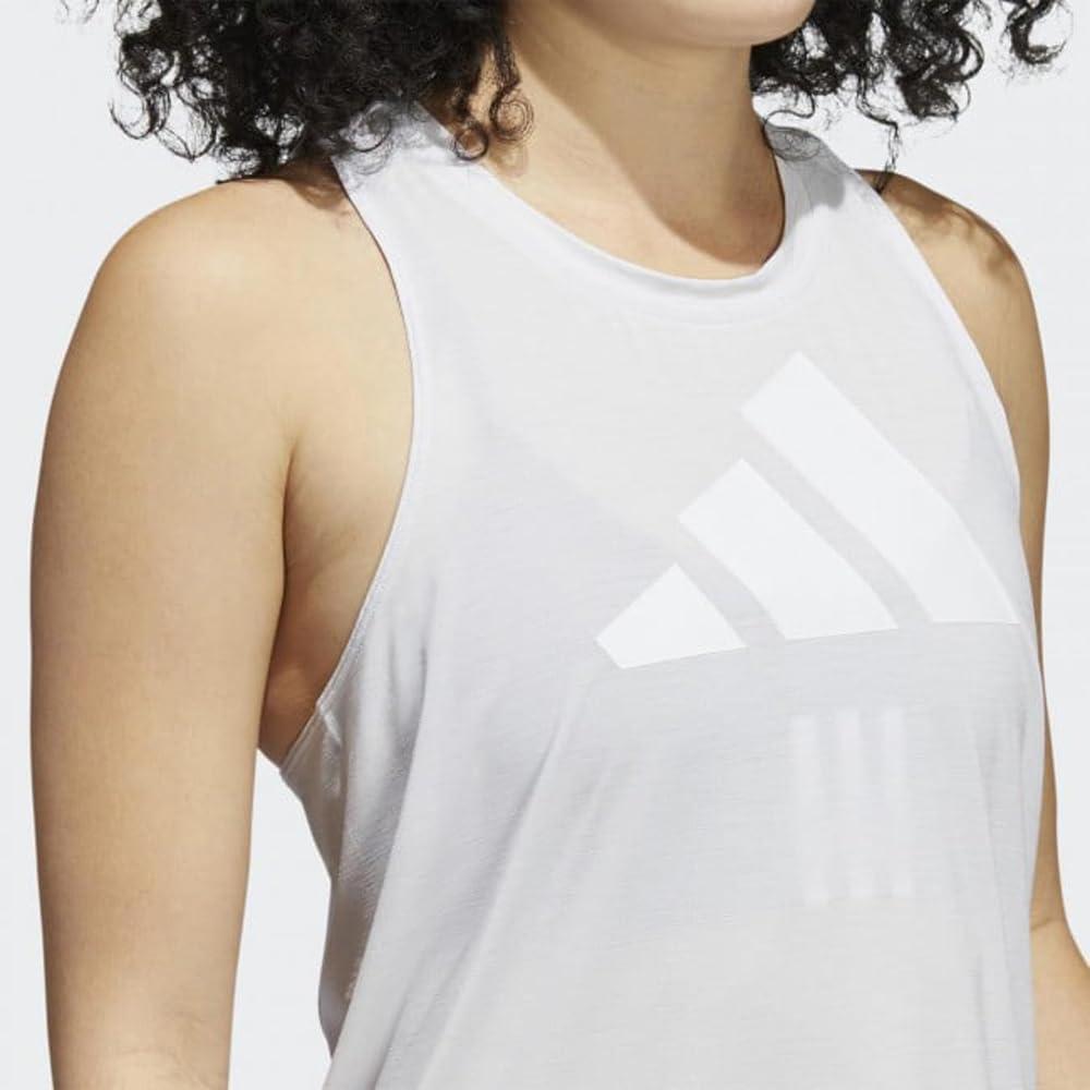 imageadidas Womens Training 3Stripes Logo Tank Top Dash GreyWhiteDash GreyWhite