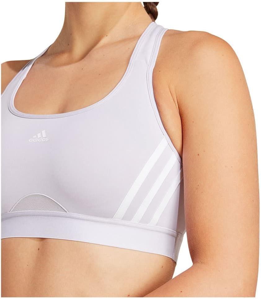 imageadidas Womens Training Medium Support 3 Stripes BraAmaplaWhite Ddd