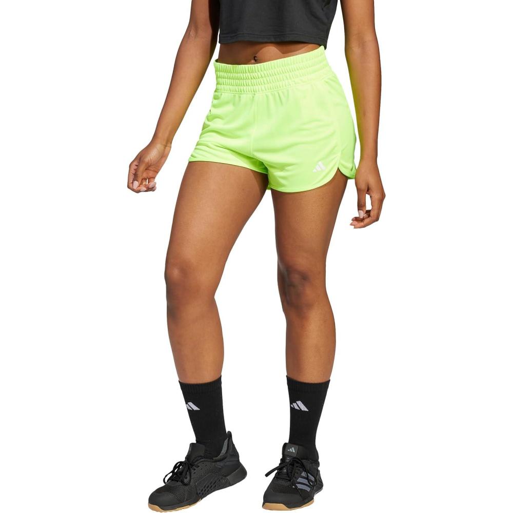 imageadidas Womens Pacer Essentials Knit HighRise Training ShortsLucid LemonWhite