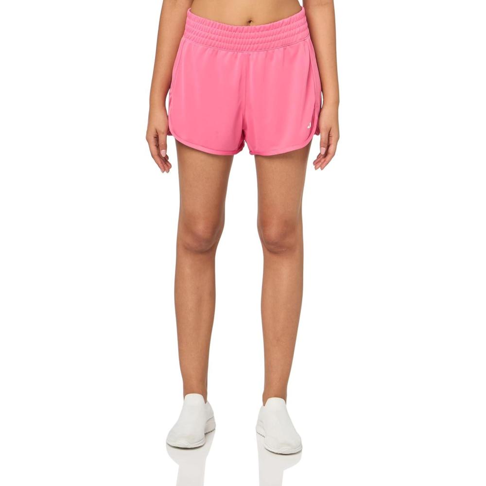 imageadidas Womens Pacer Essentials Knit HighRise Training ShortsPink FusionWhite