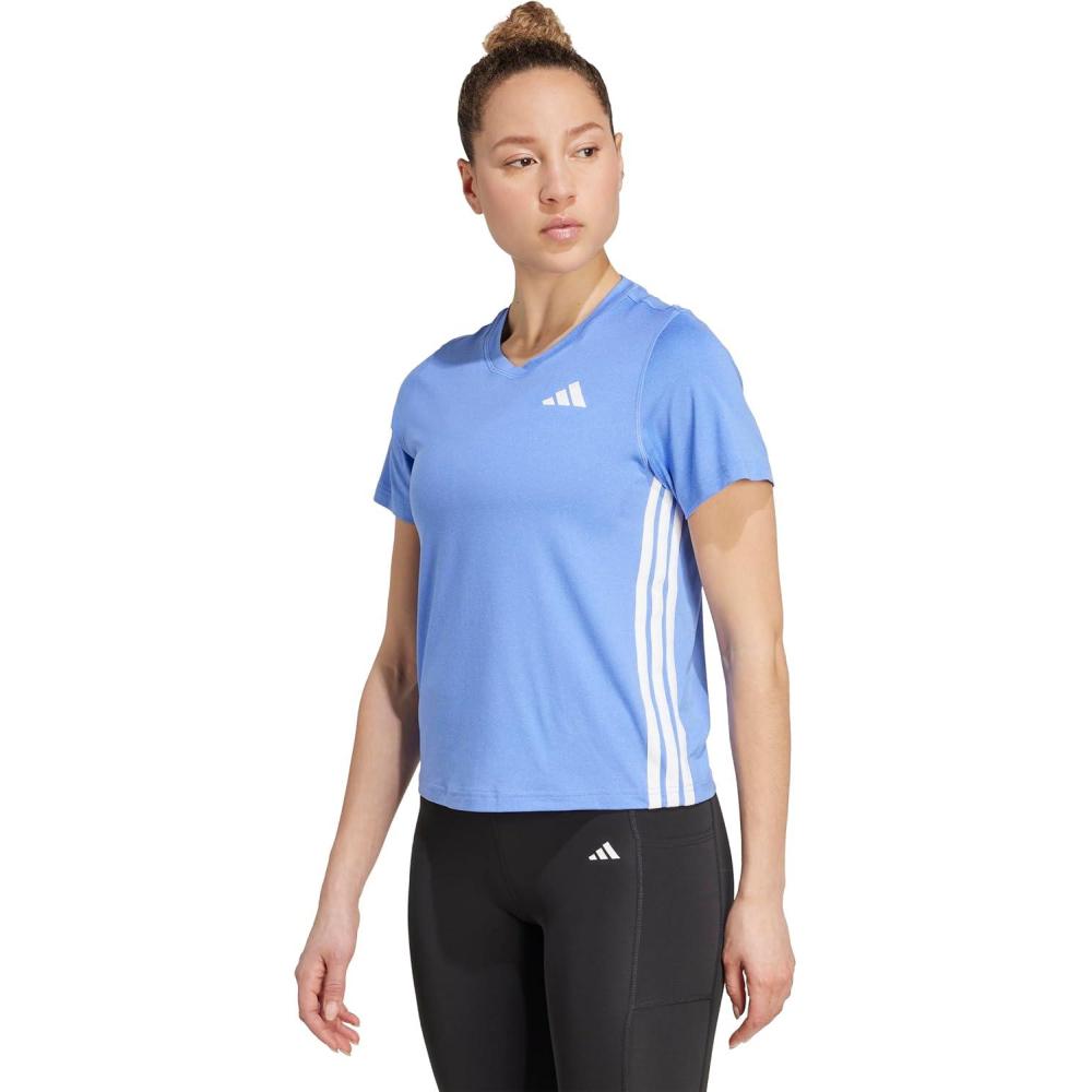 imageadidas Womens Train Essentials 3Stripes TShirtBlue Fusion