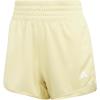 imageadidas Womens Pacer Essentials Knit HighRise Training ShortsPowder YellowWhite