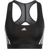 imageadidas Womens Training Medium Support 3 Stripes BraBlack  White