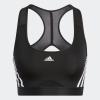 imageadidas Womens Training Medium Support 3 Stripes BraBlack  White
