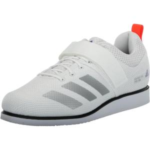 imageadidas UnisexAdult Powerlift 5 Weightlifting SneakerWhiteSilver MetallicBlack