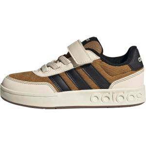 imageadidas UnisexChild Breakbase Elastic Lace ampamp Strap SneakerBronze StrataBlackWonder White