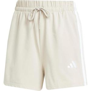 imageadidas Womens Essentials 3Stripes Cotton ShortsWonder AluminaWhite