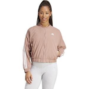 imageadidas Womens Essentials 3Stripes Woven Bomber JacketWarm ClayWhite