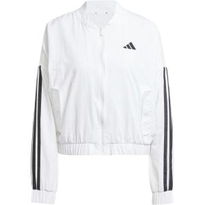 imageadidas Womens Essentials 3Stripes Woven Bomber JacketWhiteBlack