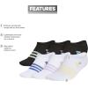 imageadidas Unisex Kids No Show Socks for Boys and Girls Youth 6Pack Superlite Breathable and Lightweight Below AnkleBlackWhiteSemi Blue BurstGirls30